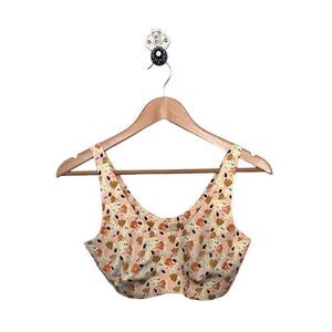 Knix LuxeLift Wireless Seamless Pullover Peach Floral Bra